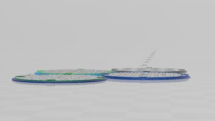 Set of four Delft Pattern Style Watch Dials for Enameling 3D print model_5