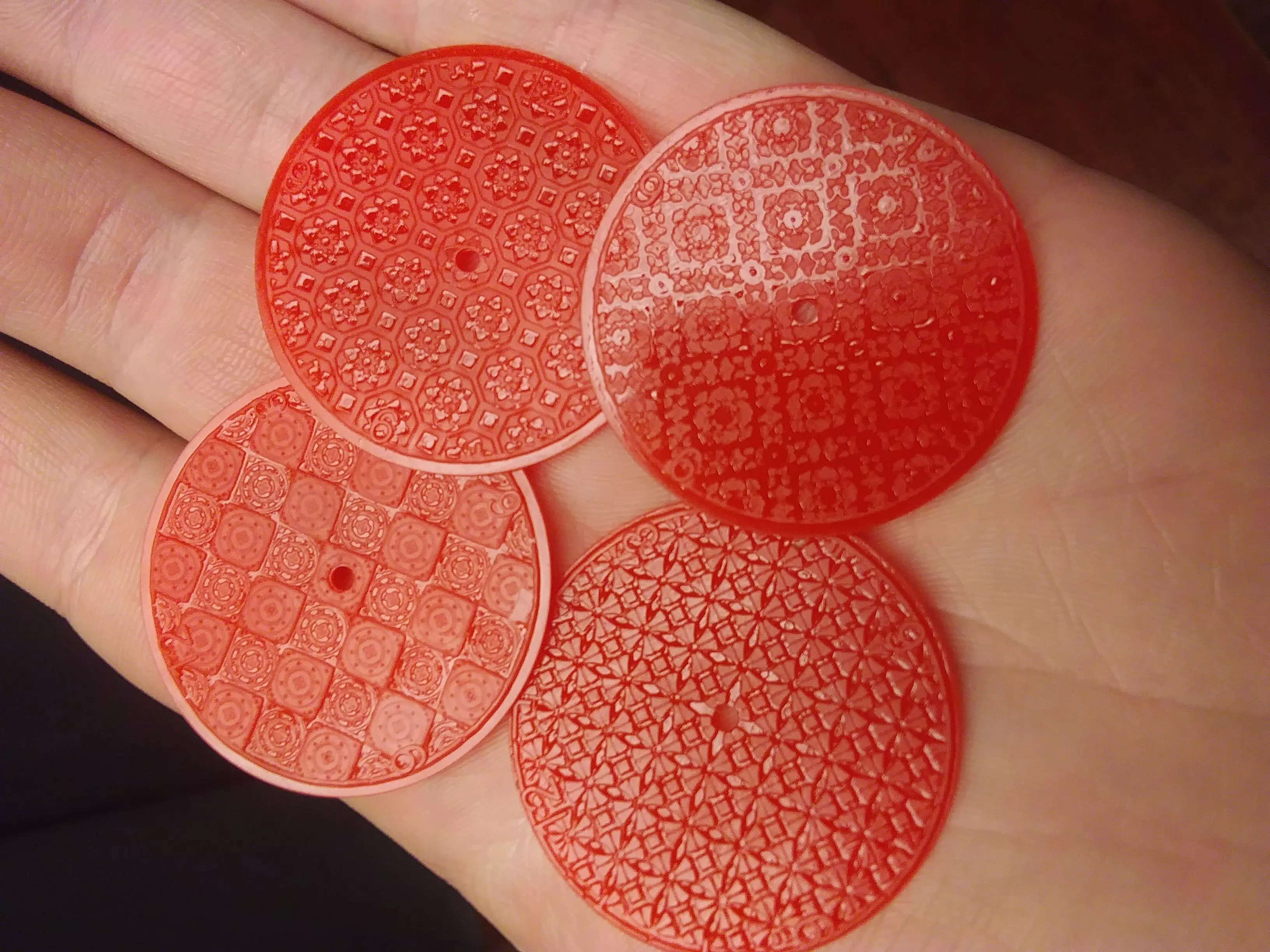 Set of four Delft Pattern Style Watch Dials for Enameling 3D print model_0