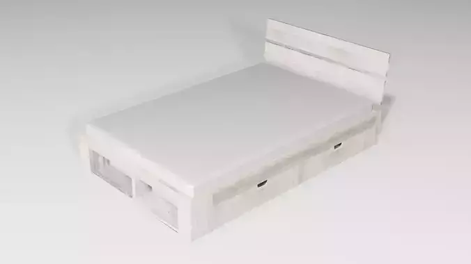 Bed with mattress grid and drawers