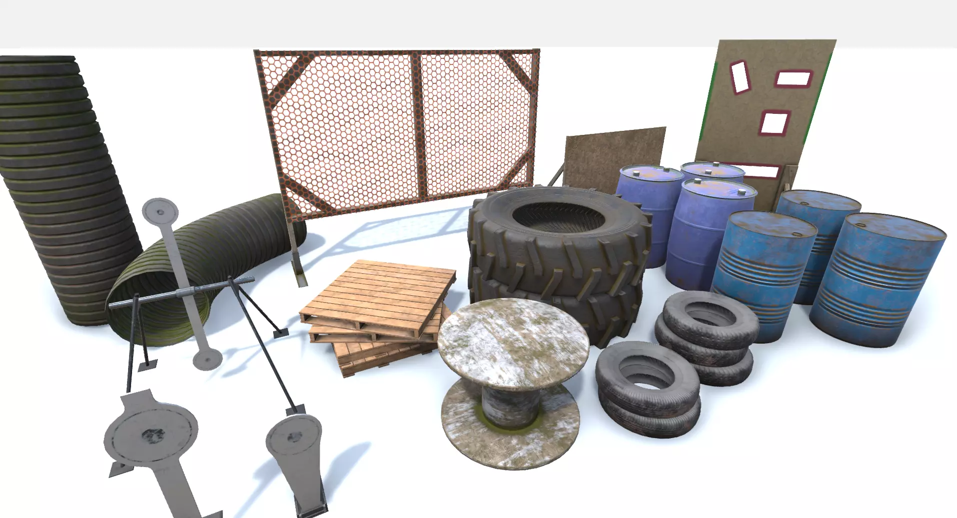 Game and VR Ready Shooting Range Assets Low-poly 3D model