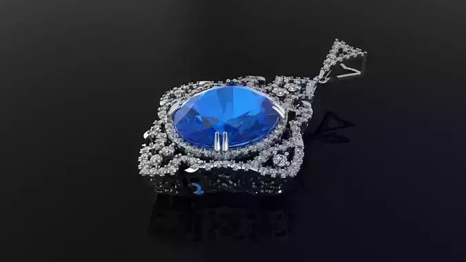 Pendants 1 sapphire pendant with diamonds