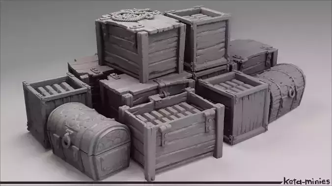 Medieval Crate COMBO Pack  3D print model Medieval Crate COMBO Pack  3D print model