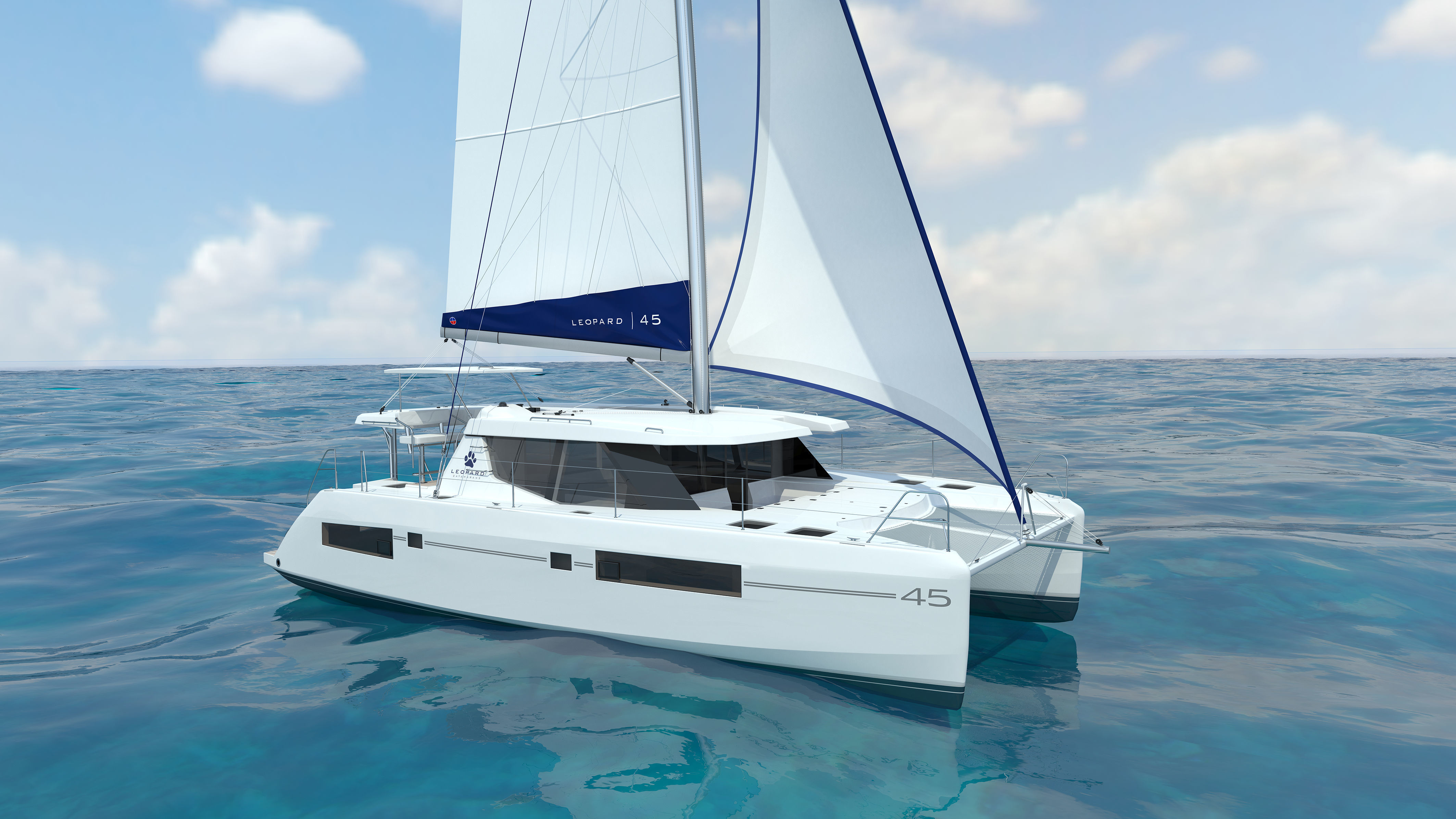Leopard 45 catamaran 3D model_0