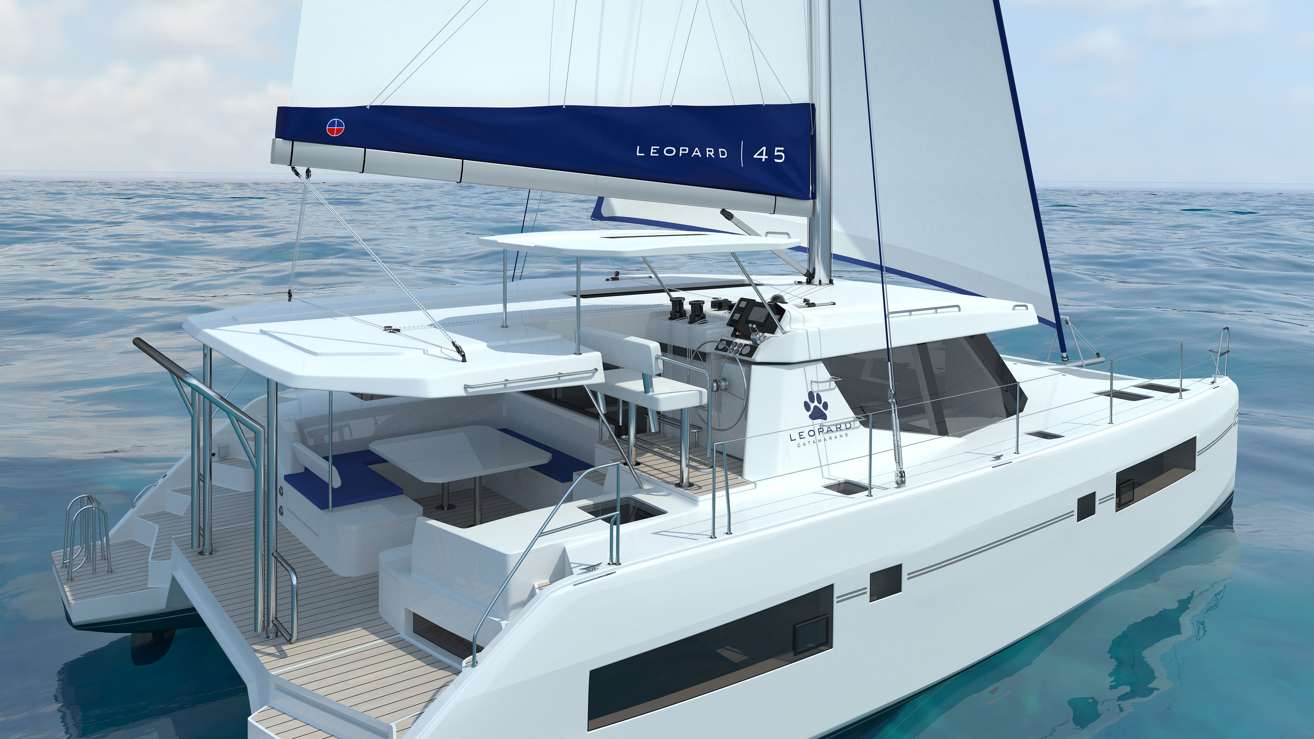 Leopard 45 catamaran 3D model_4