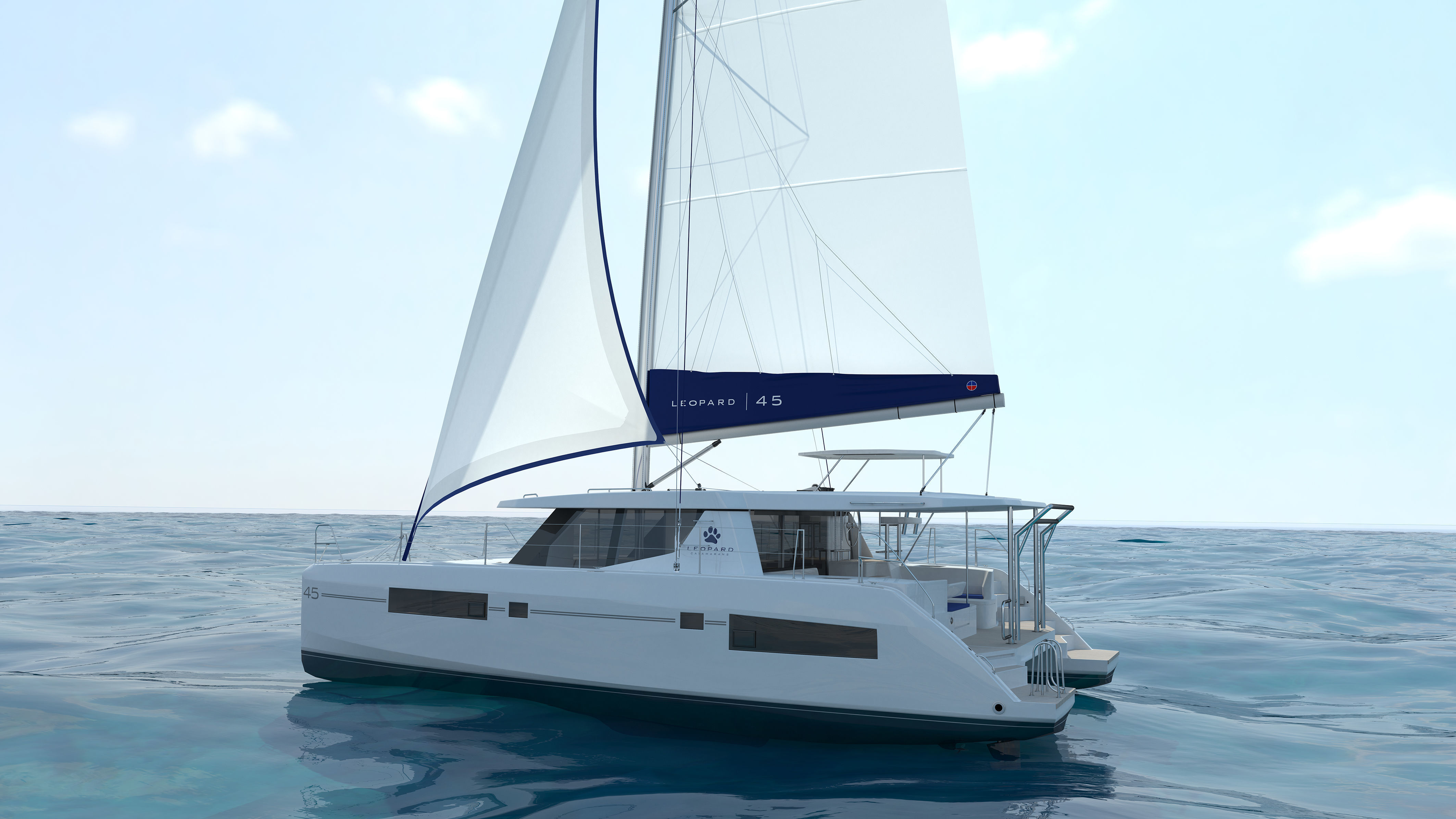 Leopard 45 catamaran 3D model_2