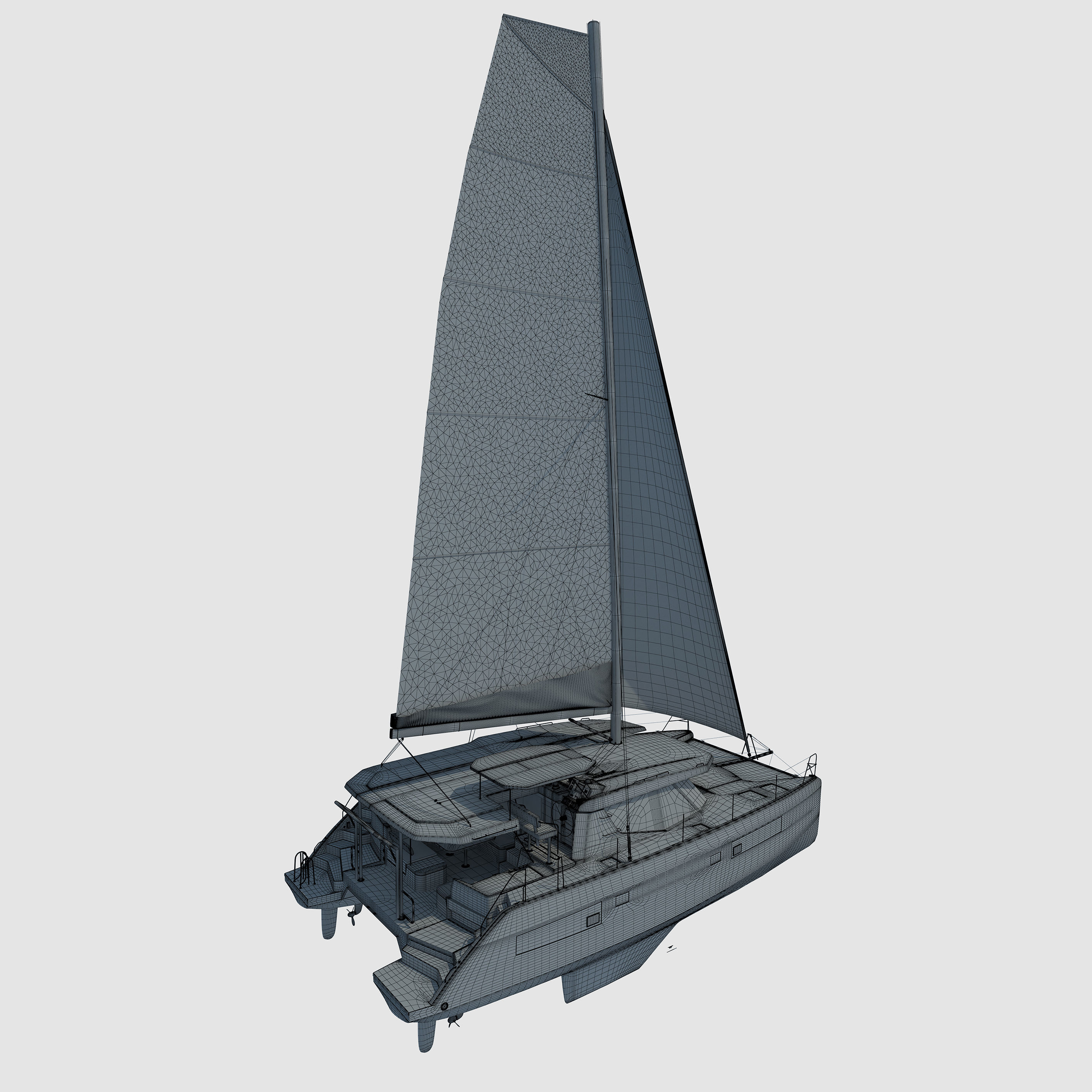 Leopard 45 catamaran 3D model_5