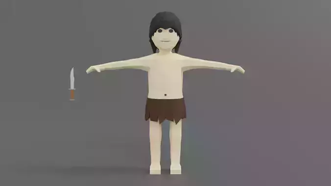 Low Poly Cartoon Tarzan