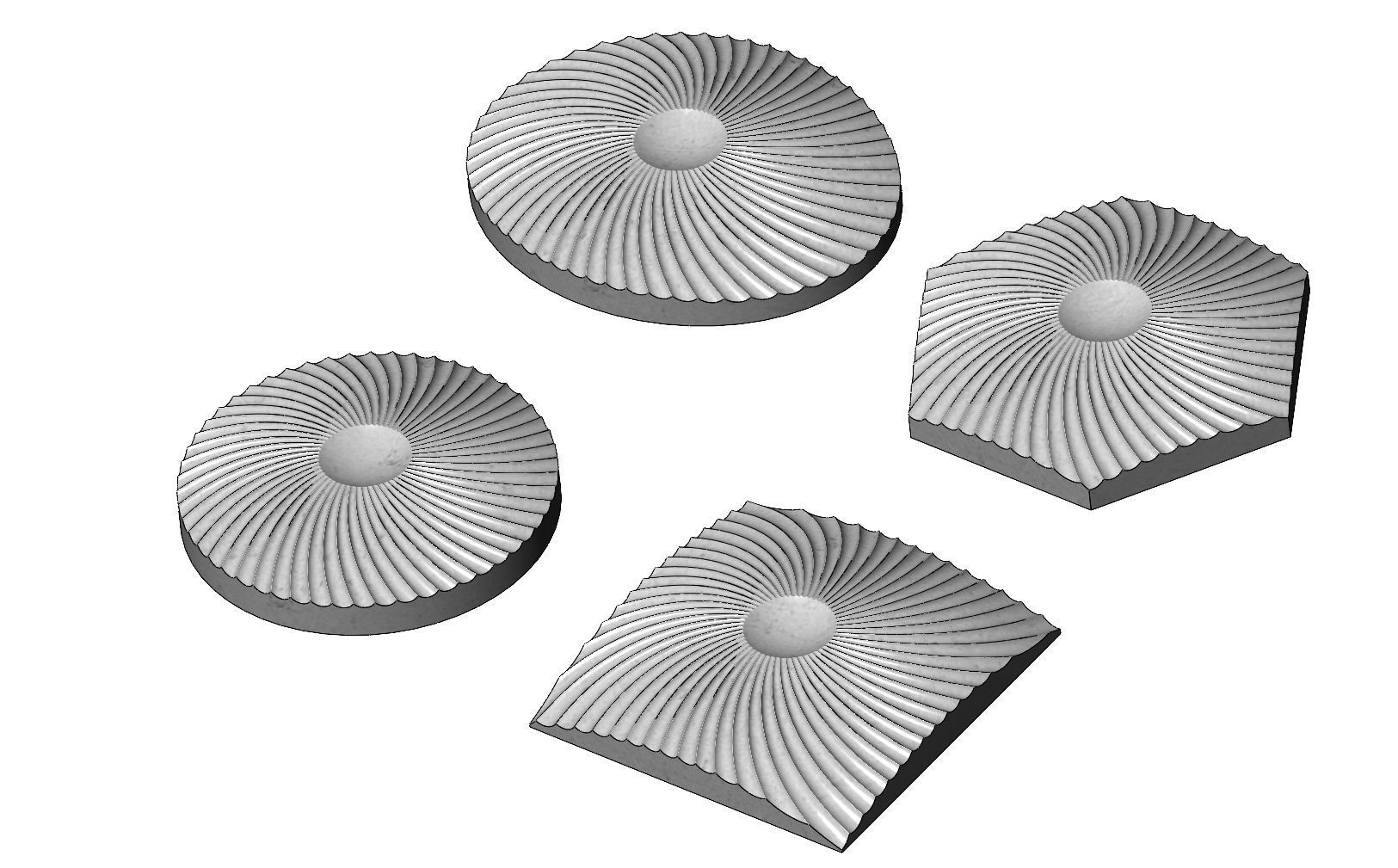 Spiral pattern panel or tile 3D print model_6