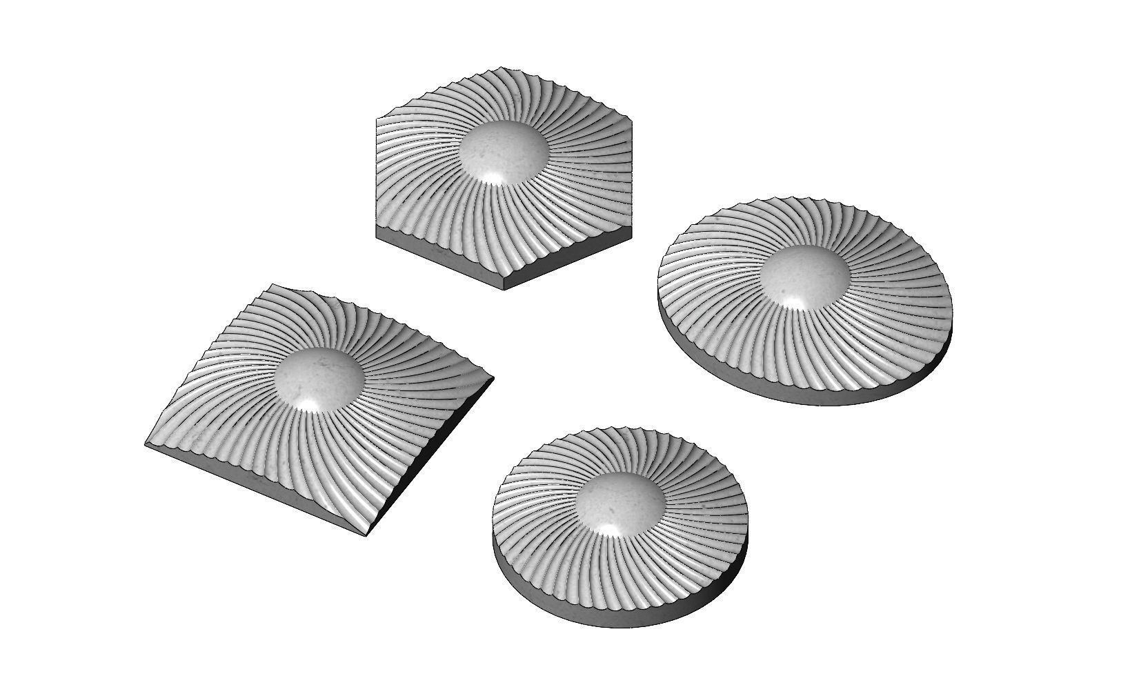 Spiral pattern panel or tile 3D print model_9