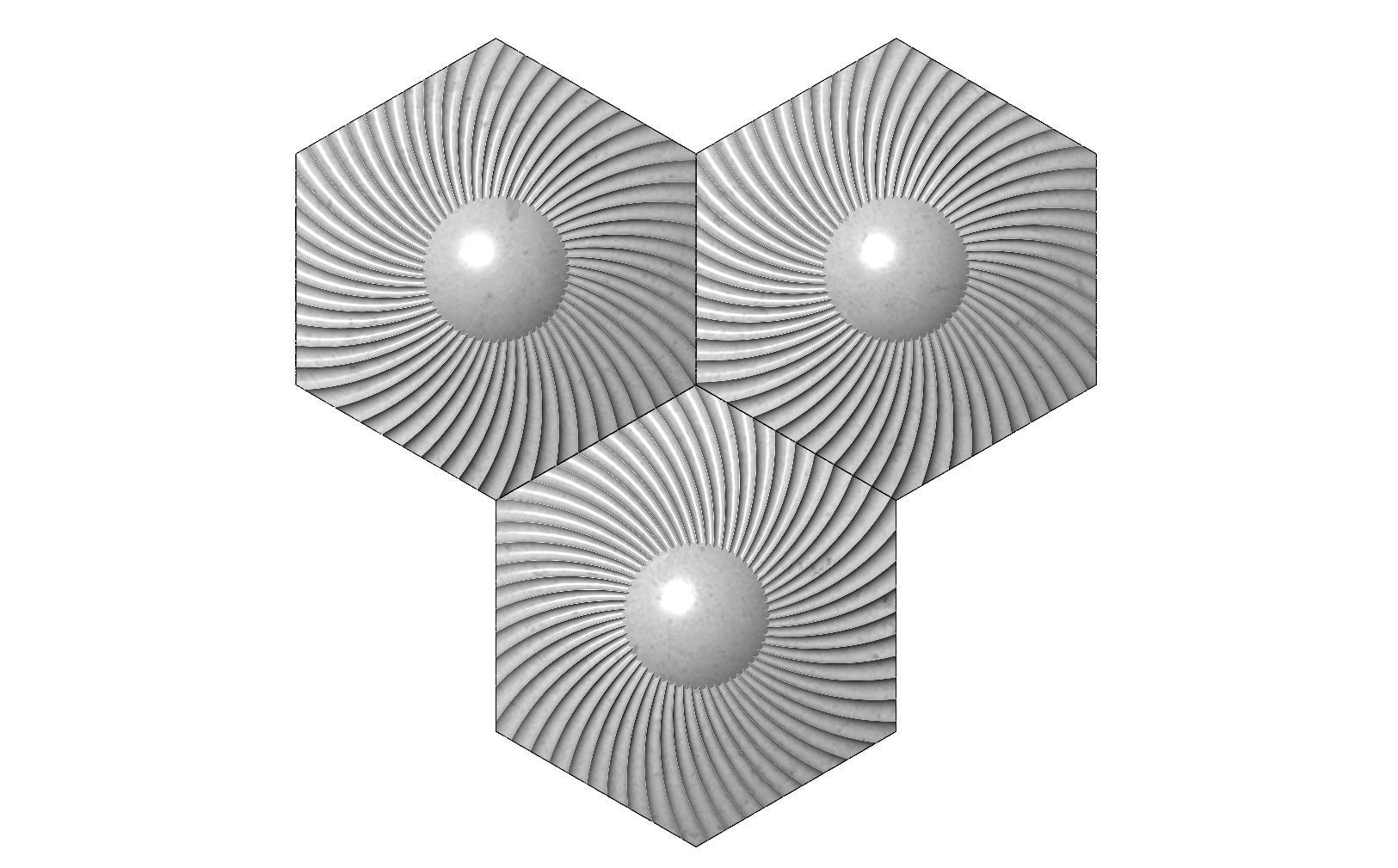 Spiral pattern panel or tile 3D print model_3