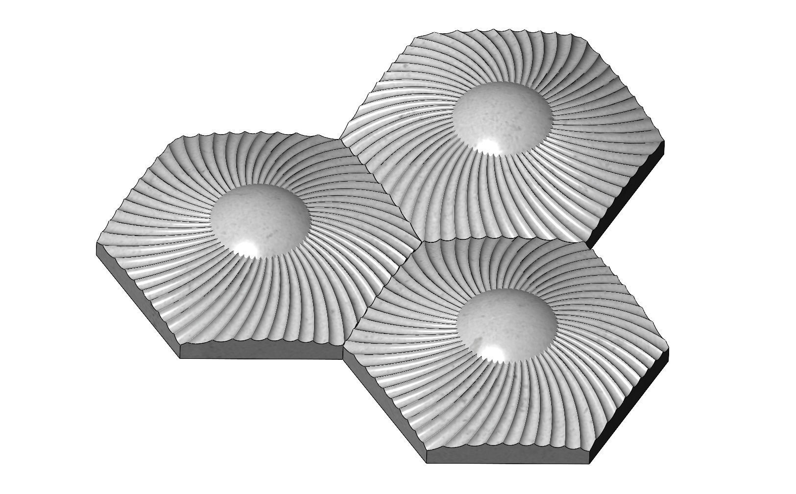 Spiral pattern panel or tile 3D print model_4