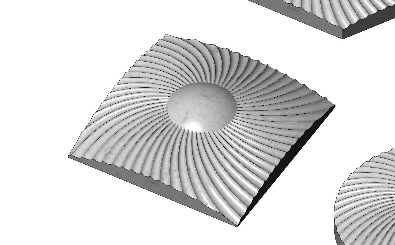 Spiral pattern panel or tile 3D print model_10