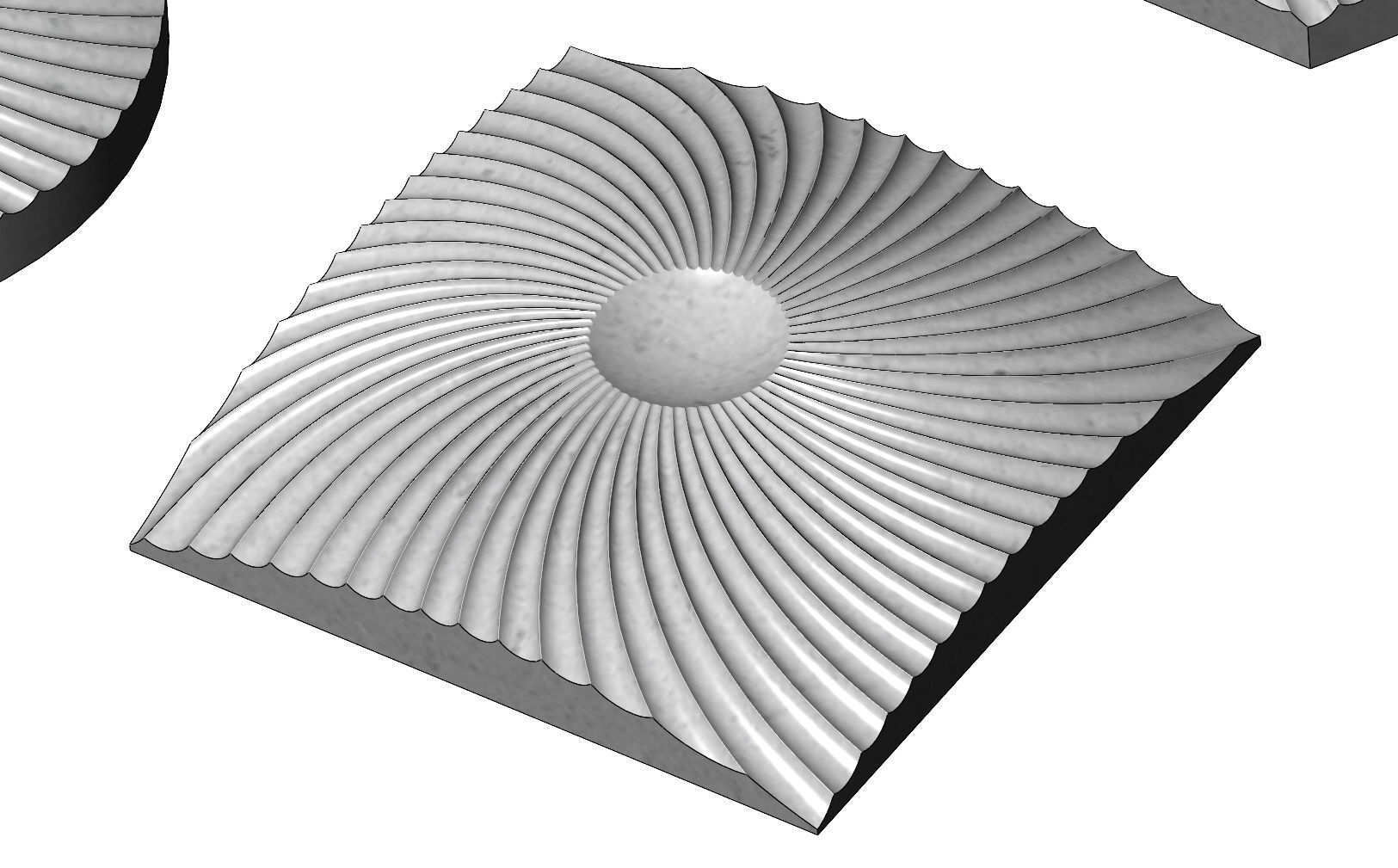 Spiral pattern panel or tile 3D print model_7
