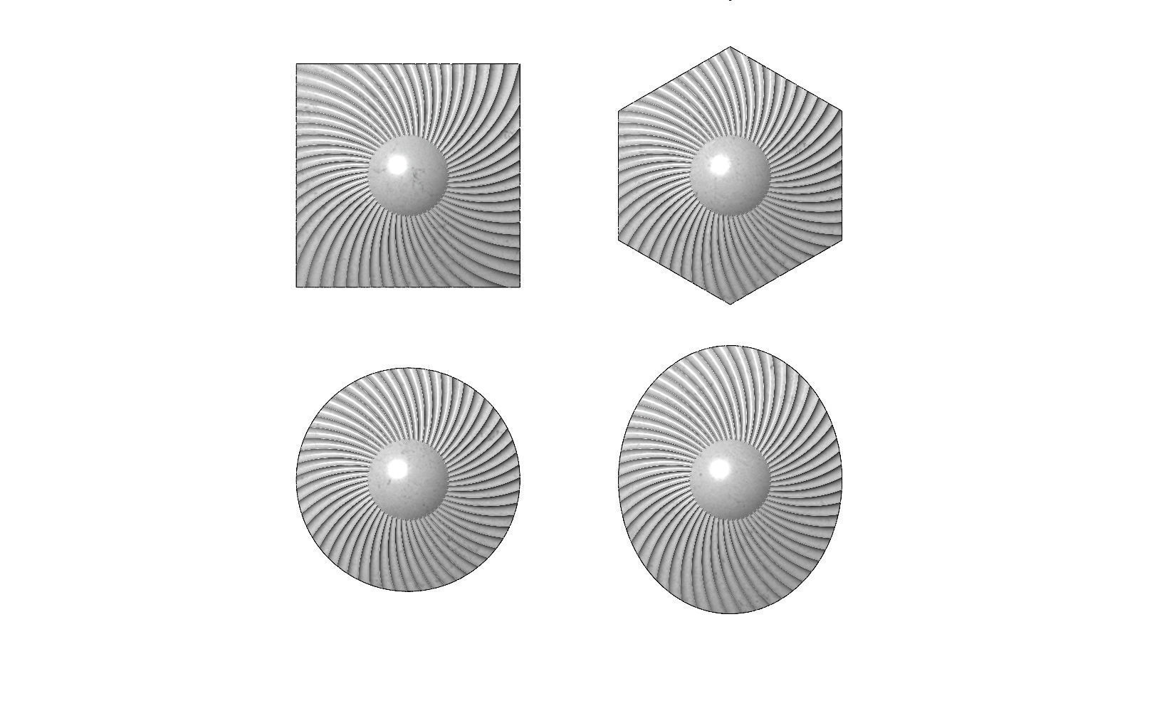 Spiral pattern panel or tile 3D print model_5