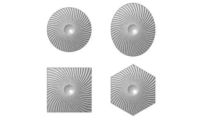 Spiral pattern panel or tile 3D print model