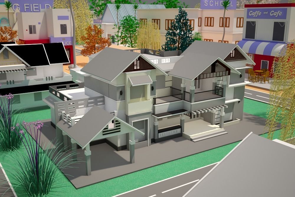 3d model of an Imaginary Town 3D model_27