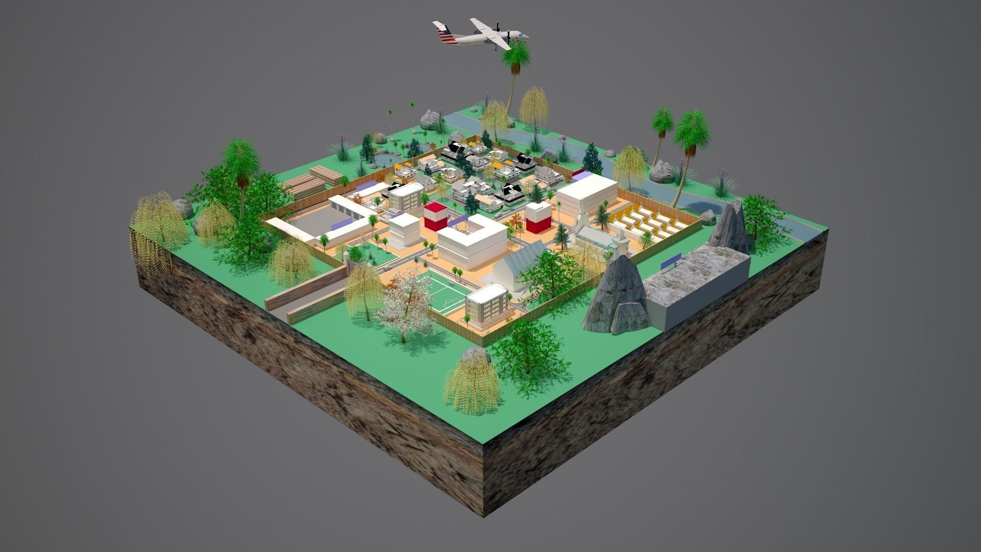 3d model of an Imaginary Town 3D model_9