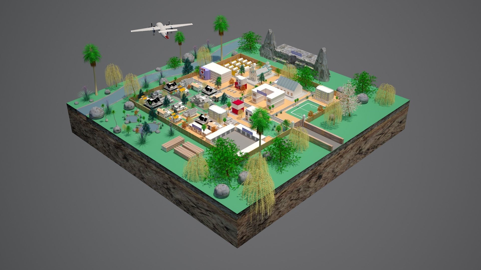 3d model of an Imaginary Town 3D model_12