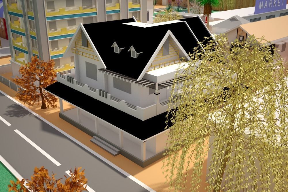 3d model of an Imaginary Town 3D model_20