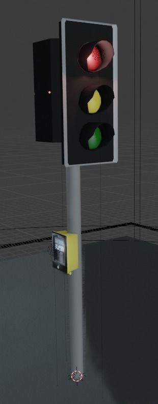 Uk traffic lights games ready Low-poly 3D model_5