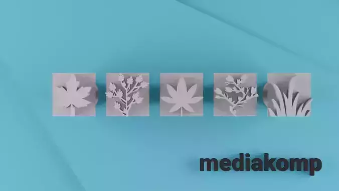 Stamps for pottery - floral patterns set 3D print model