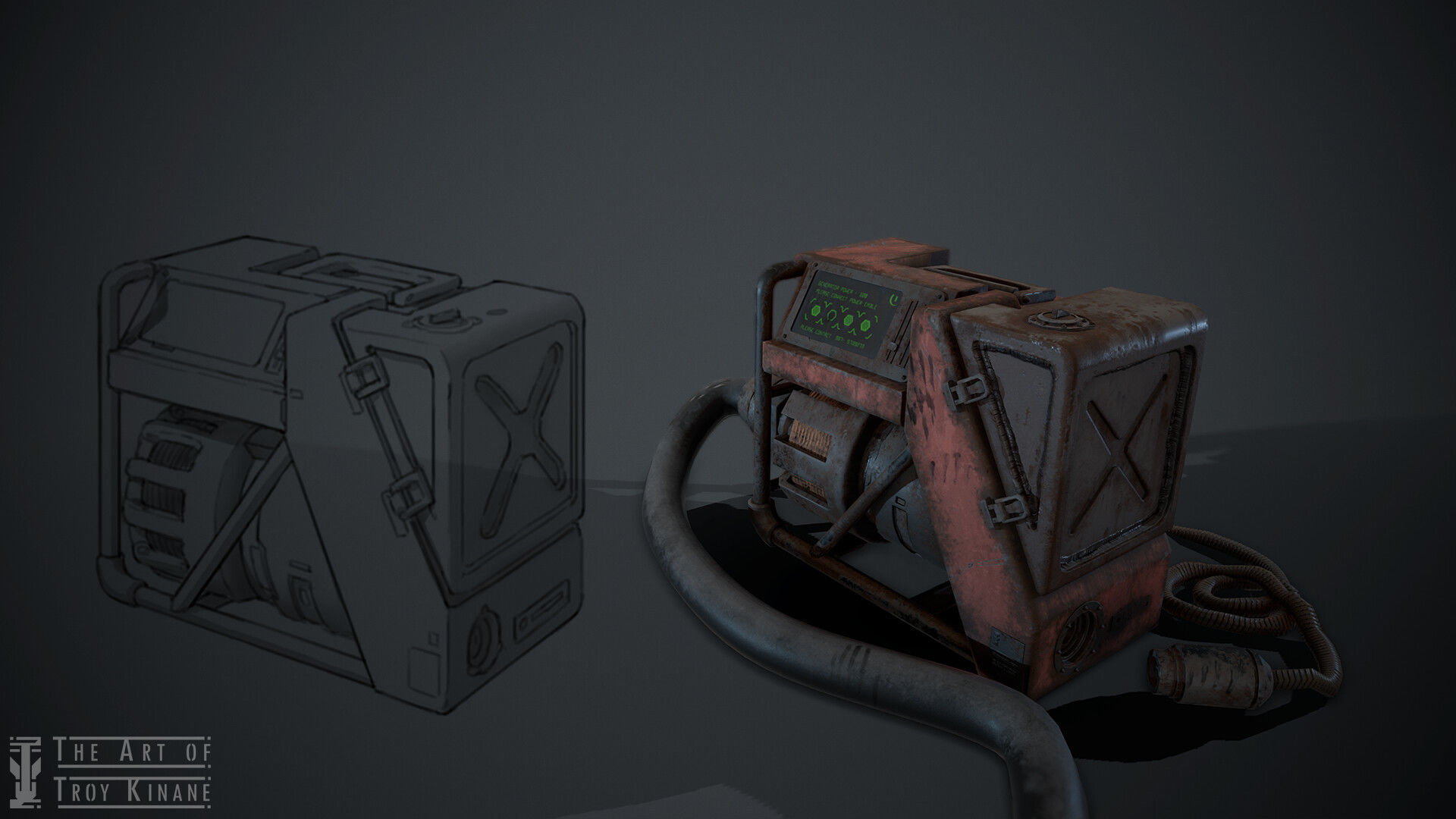 Old Generator Asset Low-poly 3D model_5