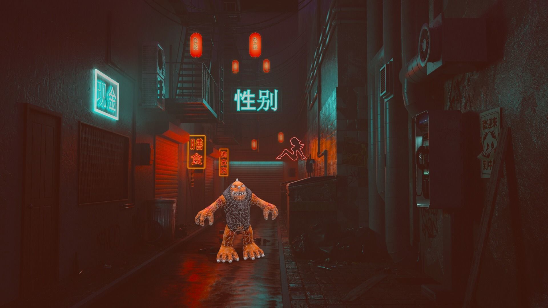 Trash Bag Bunch SkuzBeast Free low-poly 3D model_2