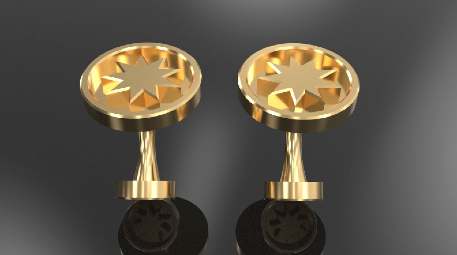 Star Cufflinks   3D print model_2
