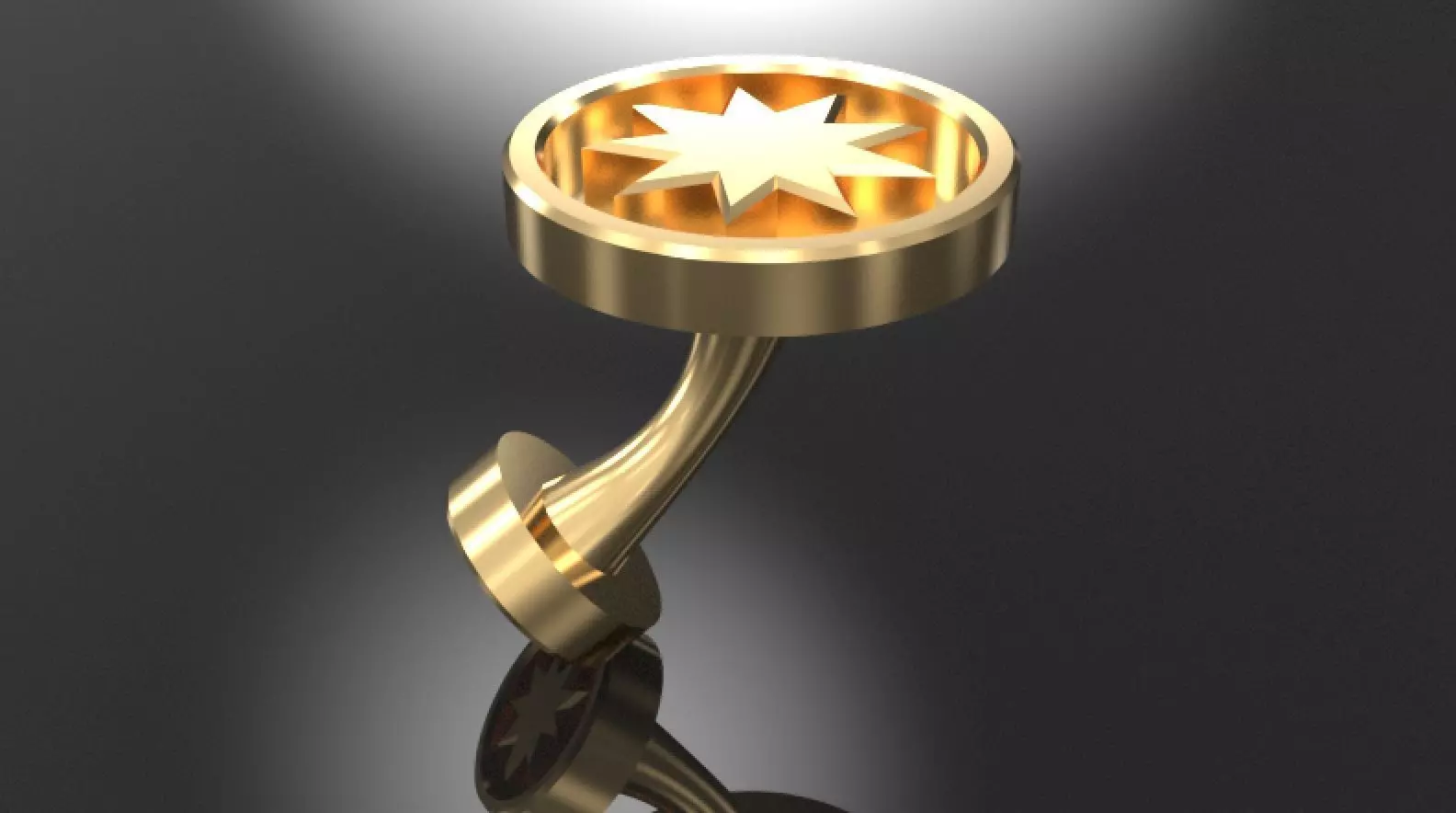 Star Cufflinks   3D print model_0