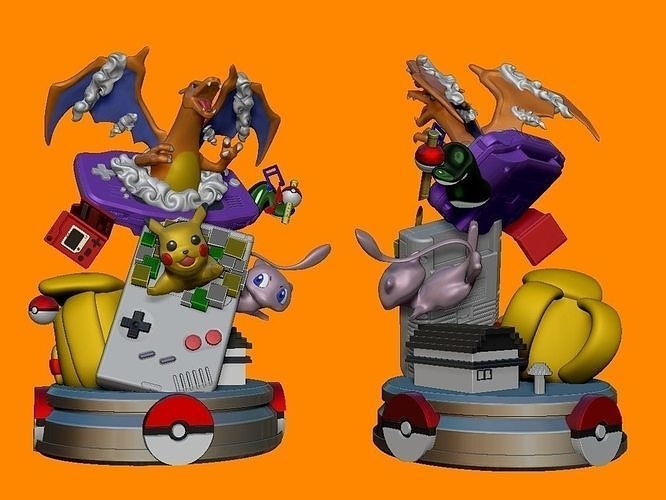 Pokemon Diorama STL for 3d Printing 3D print model