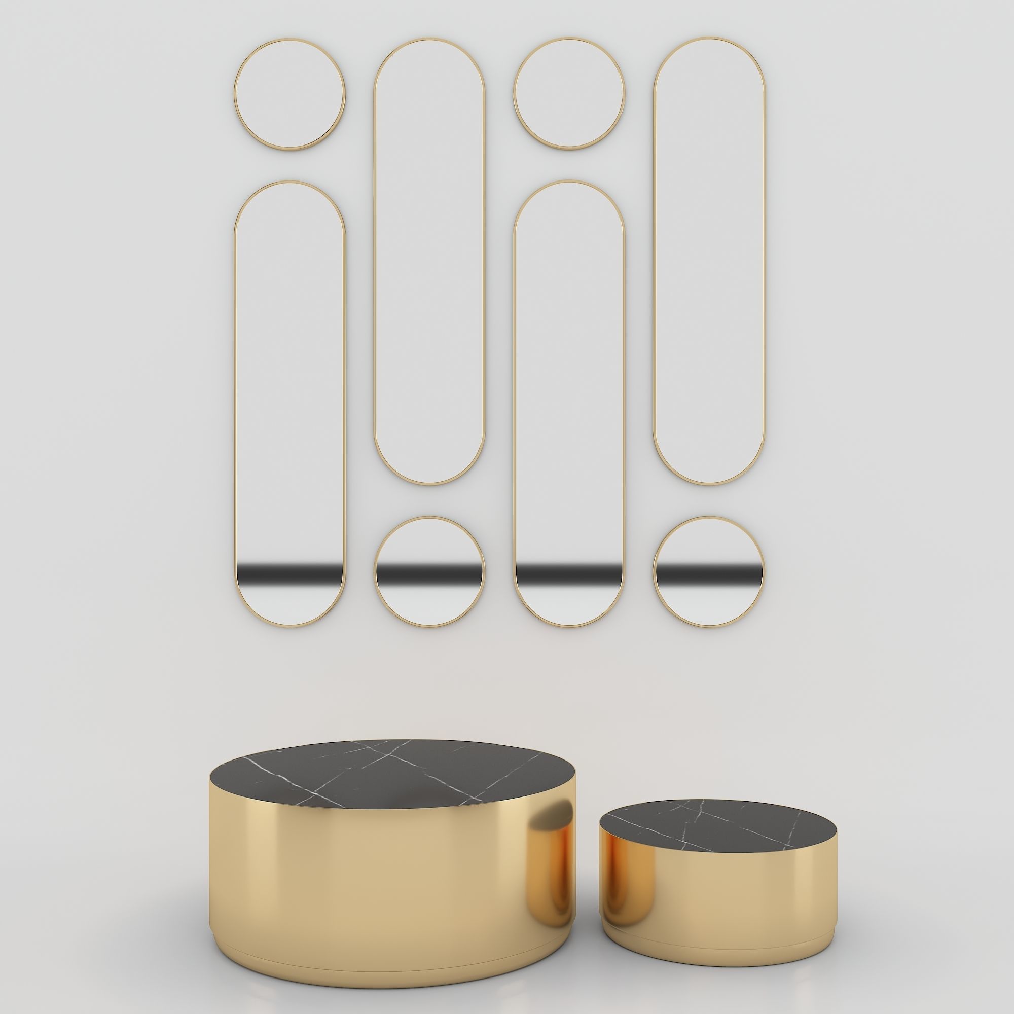 Decorative Mirror - Coffee table 3D model_1