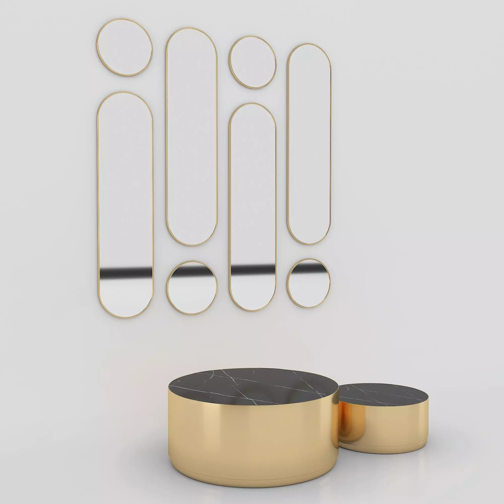 Decorative Mirror - Coffee table 3D model_0