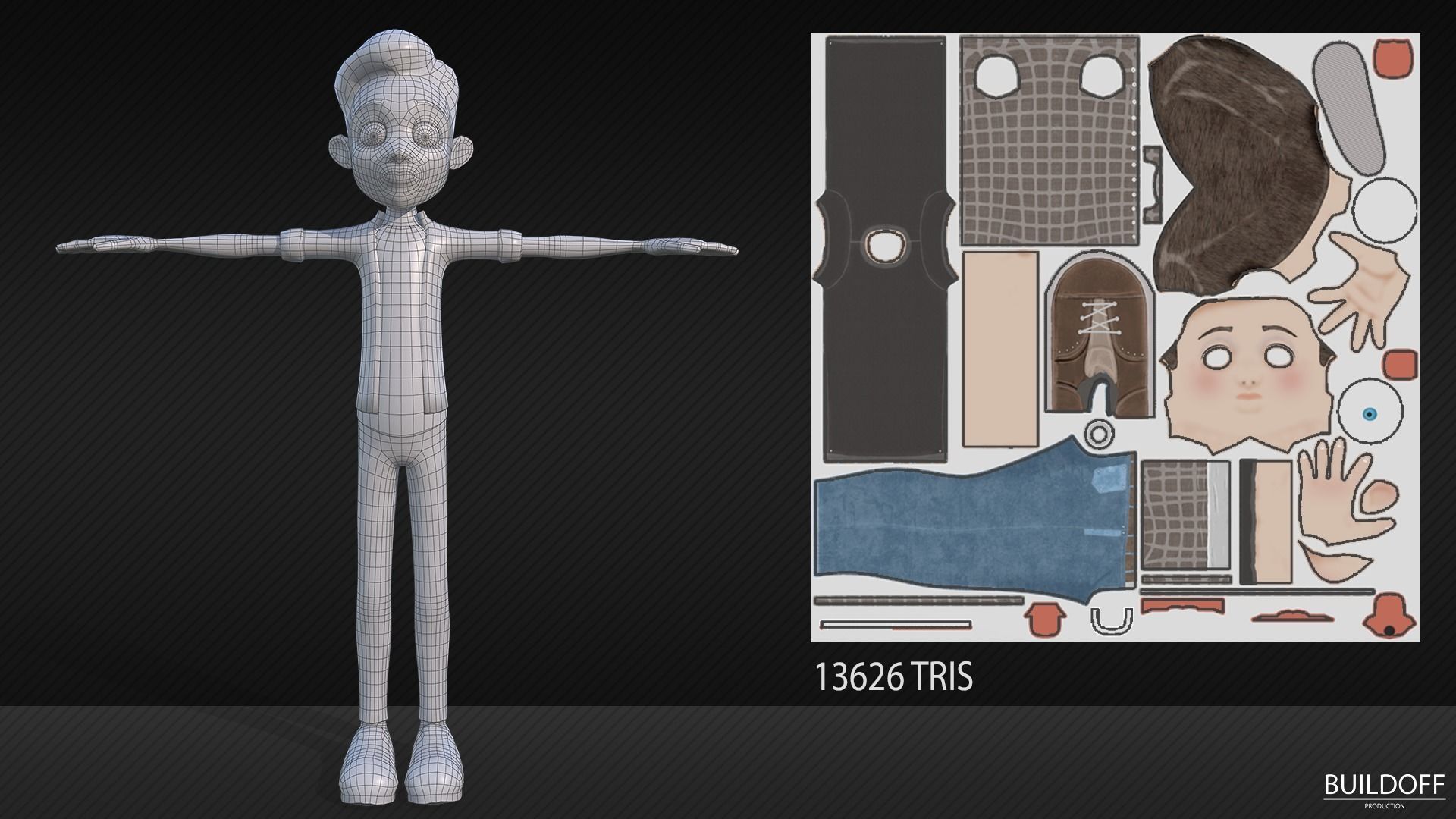 Stylized boy Low-poly 3D model_2