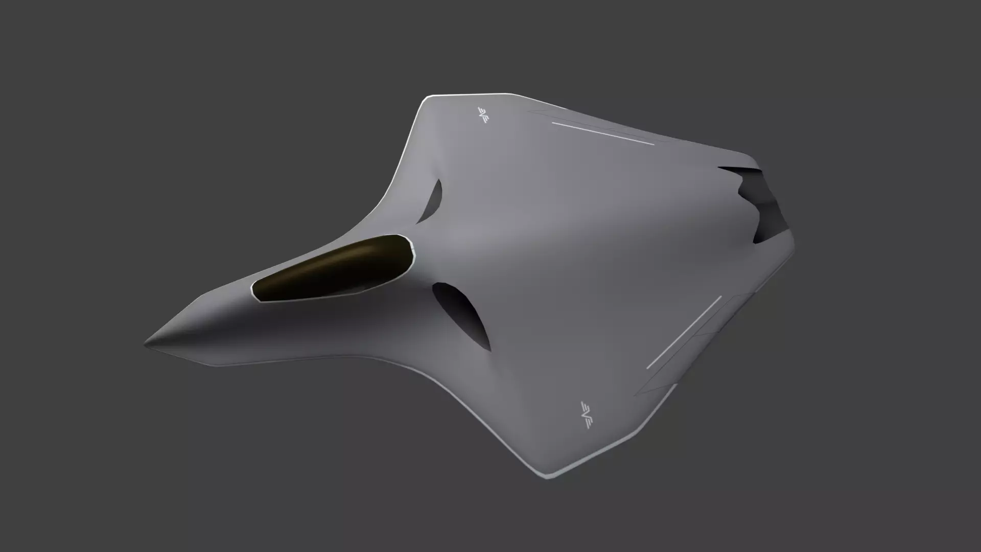 Sixth generation stealth fighter silent bat 3D model_0