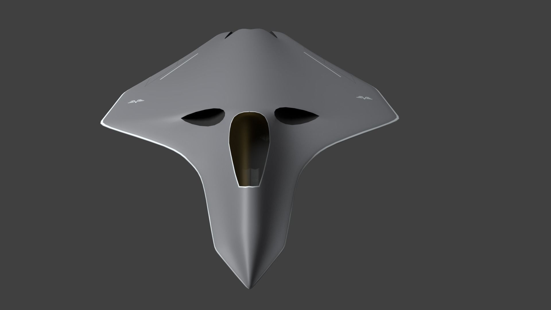 Sixth generation stealth fighter silent bat 3D model_3