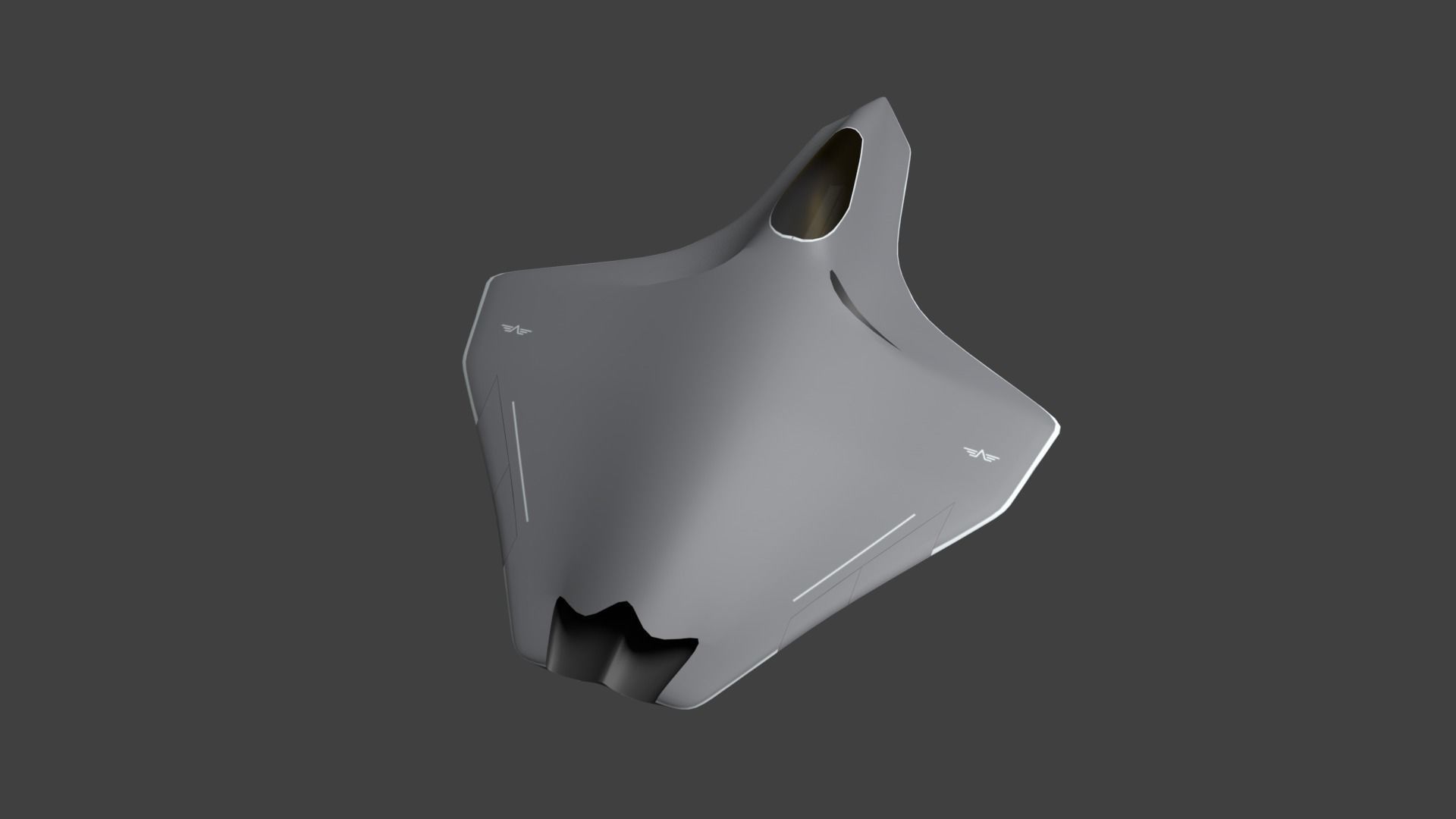 Sixth generation stealth fighter silent bat 3D model_1