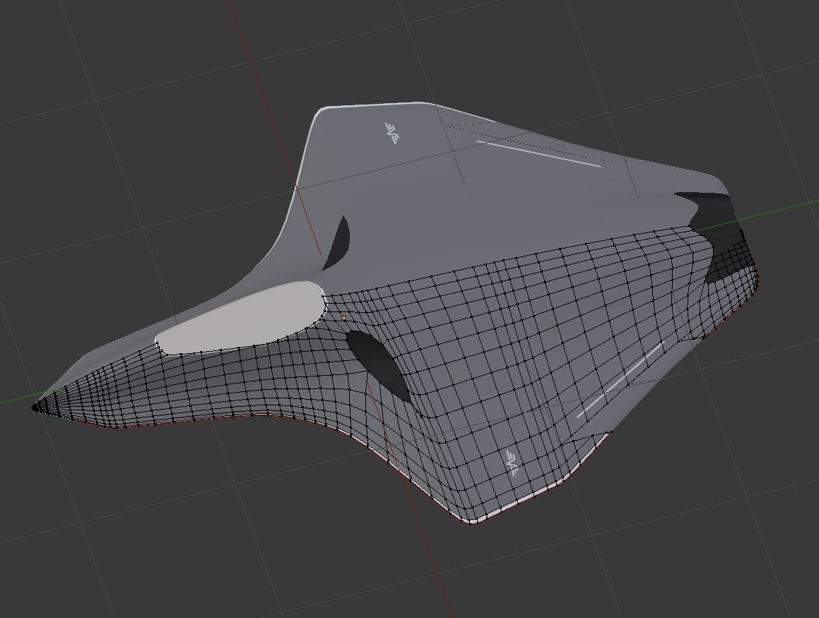 Sixth generation stealth fighter silent bat 3D model_7