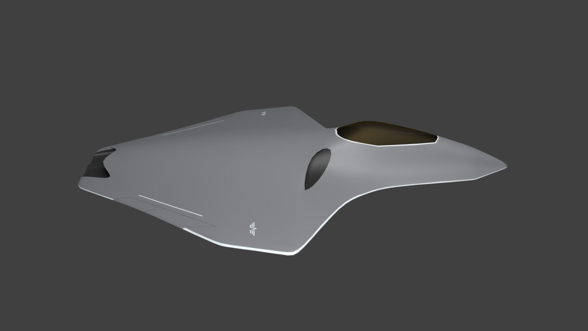 Sixth generation stealth fighter silent bat 3D model_6