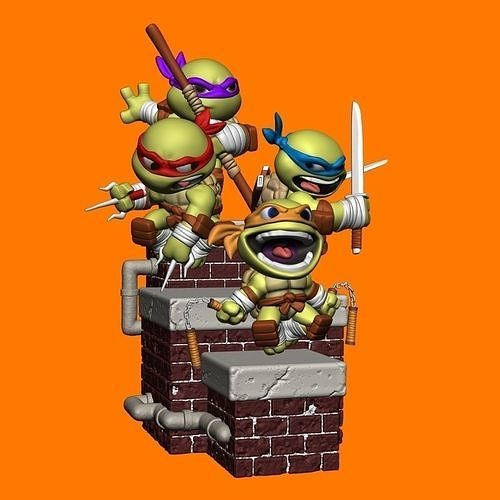 TMNT Pack for 3D Print 3D print model