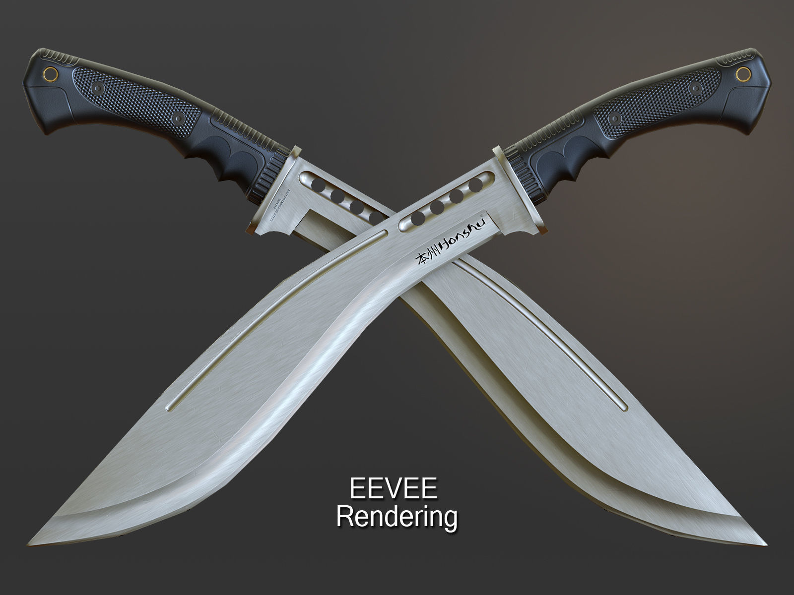 Honshu Boshin Kukri Low-poly 3D model_6