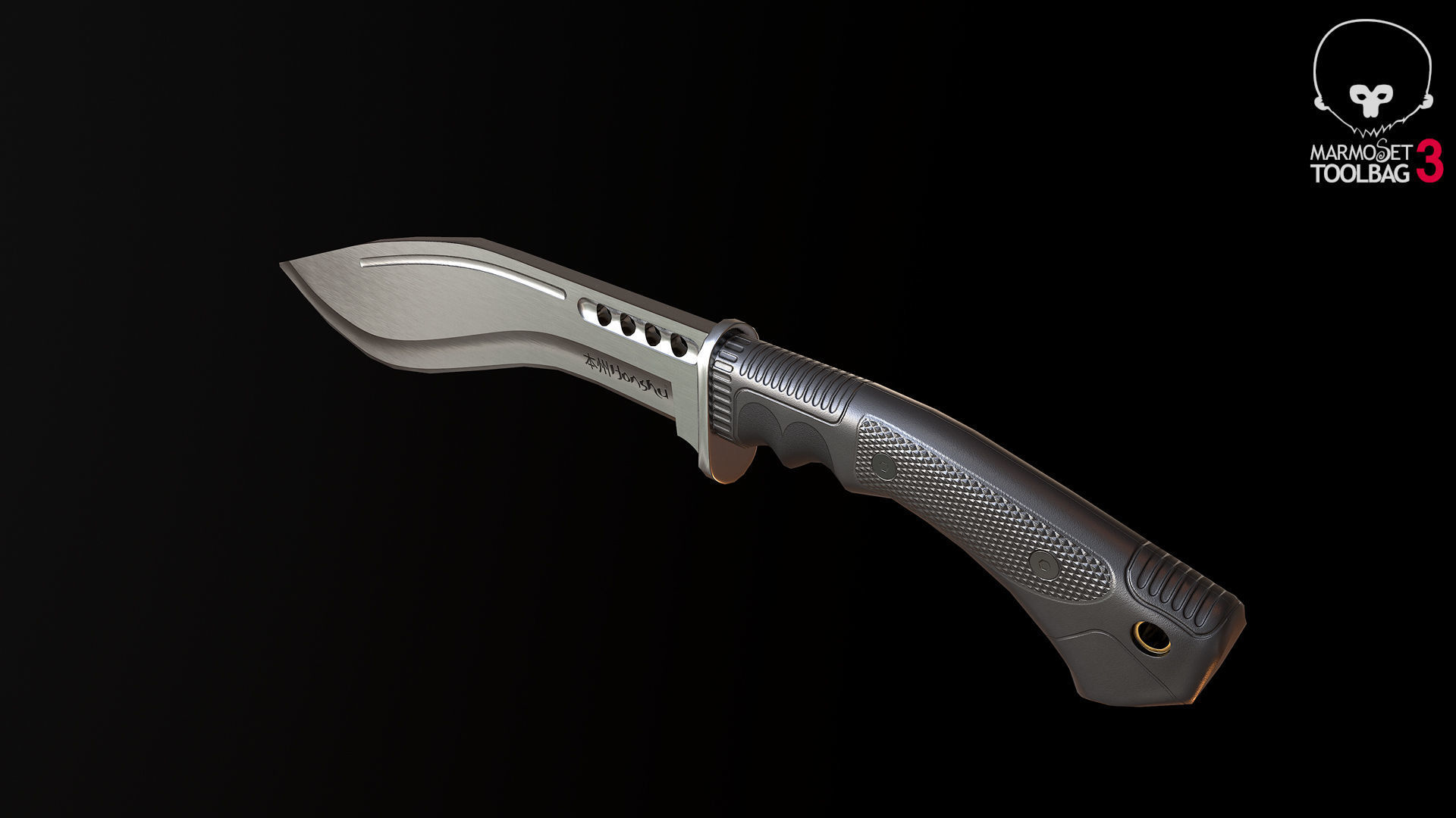 Honshu Boshin Kukri Low-poly 3D model_9