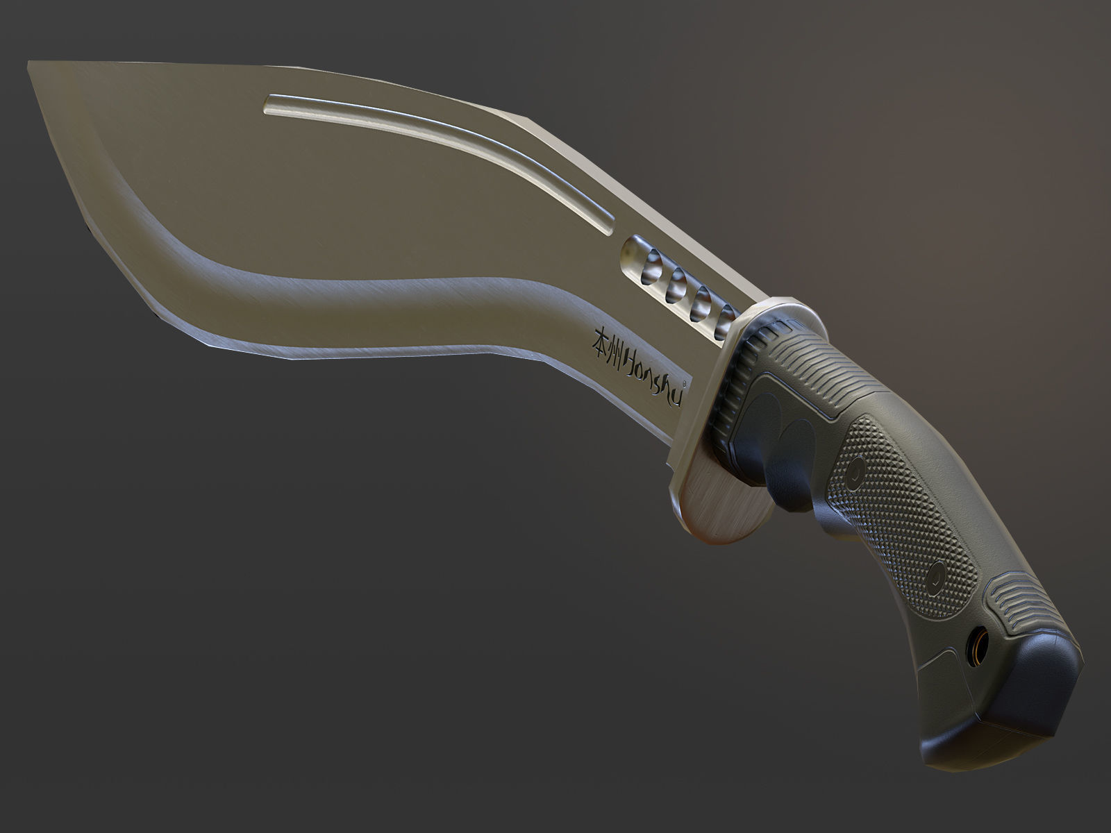 Honshu Boshin Kukri Low-poly 3D model_4