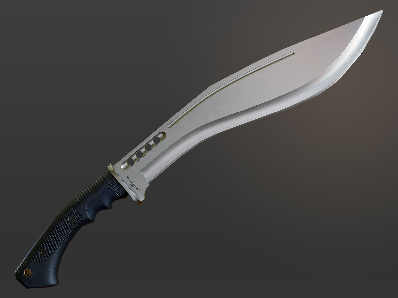 Honshu Boshin Kukri Low-poly 3D model_2