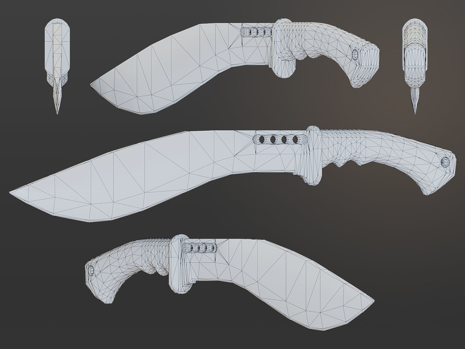 Honshu Boshin Kukri Low-poly 3D model_11