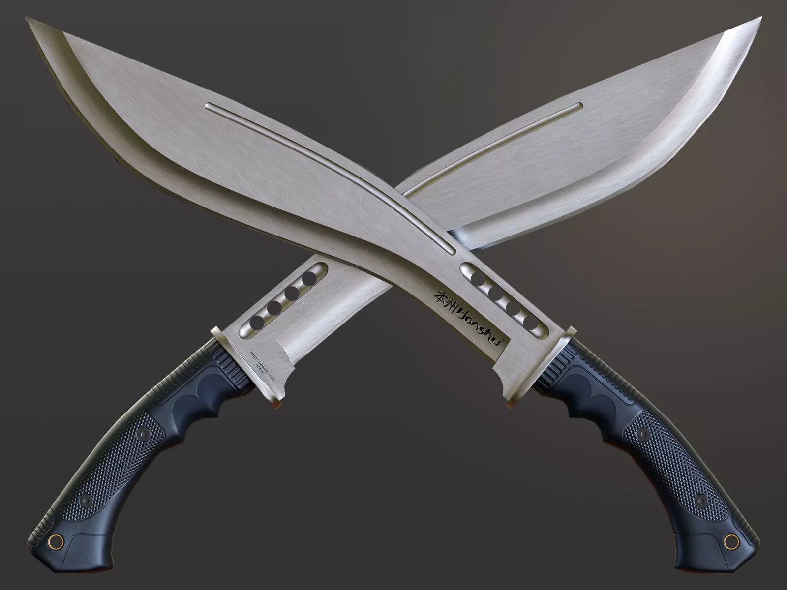 Honshu Boshin Kukri Low-poly 3D model_0