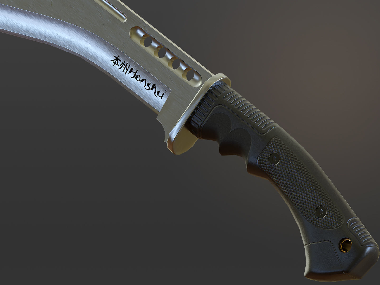 Honshu Boshin Kukri Low-poly 3D model_5