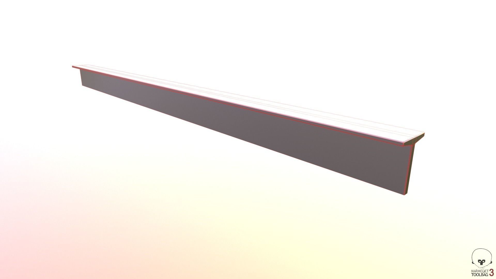 Steel Beams and Pipes Collection Low-poly 3D model_26