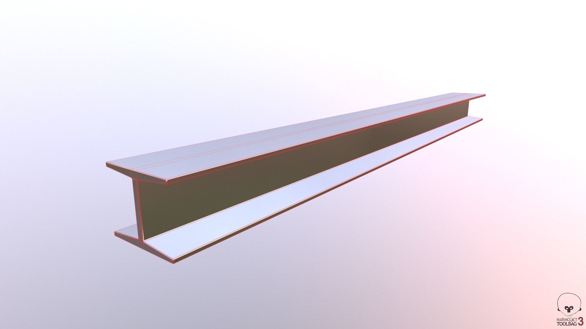 Steel Beams and Pipes Collection Low-poly 3D model_28