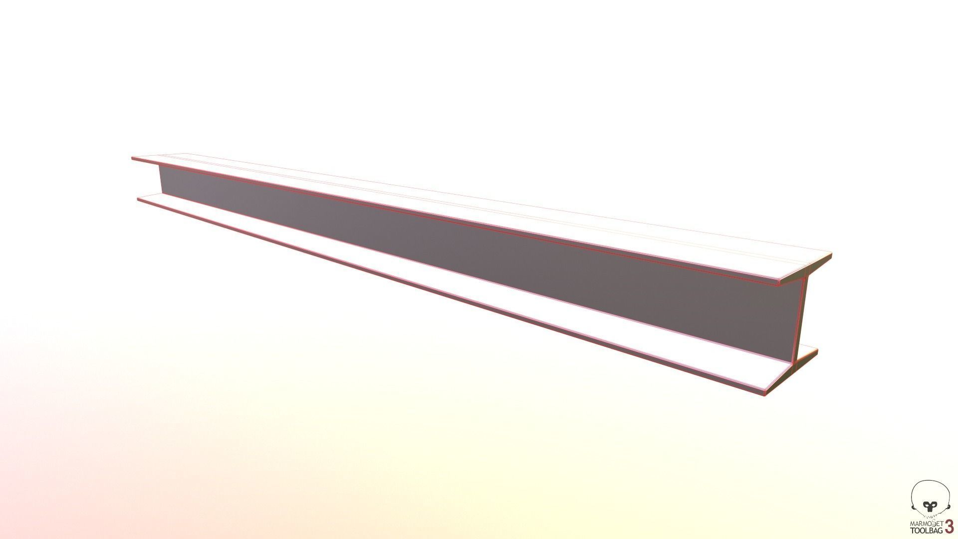 Steel Beams and Pipes Collection Low-poly 3D model_29