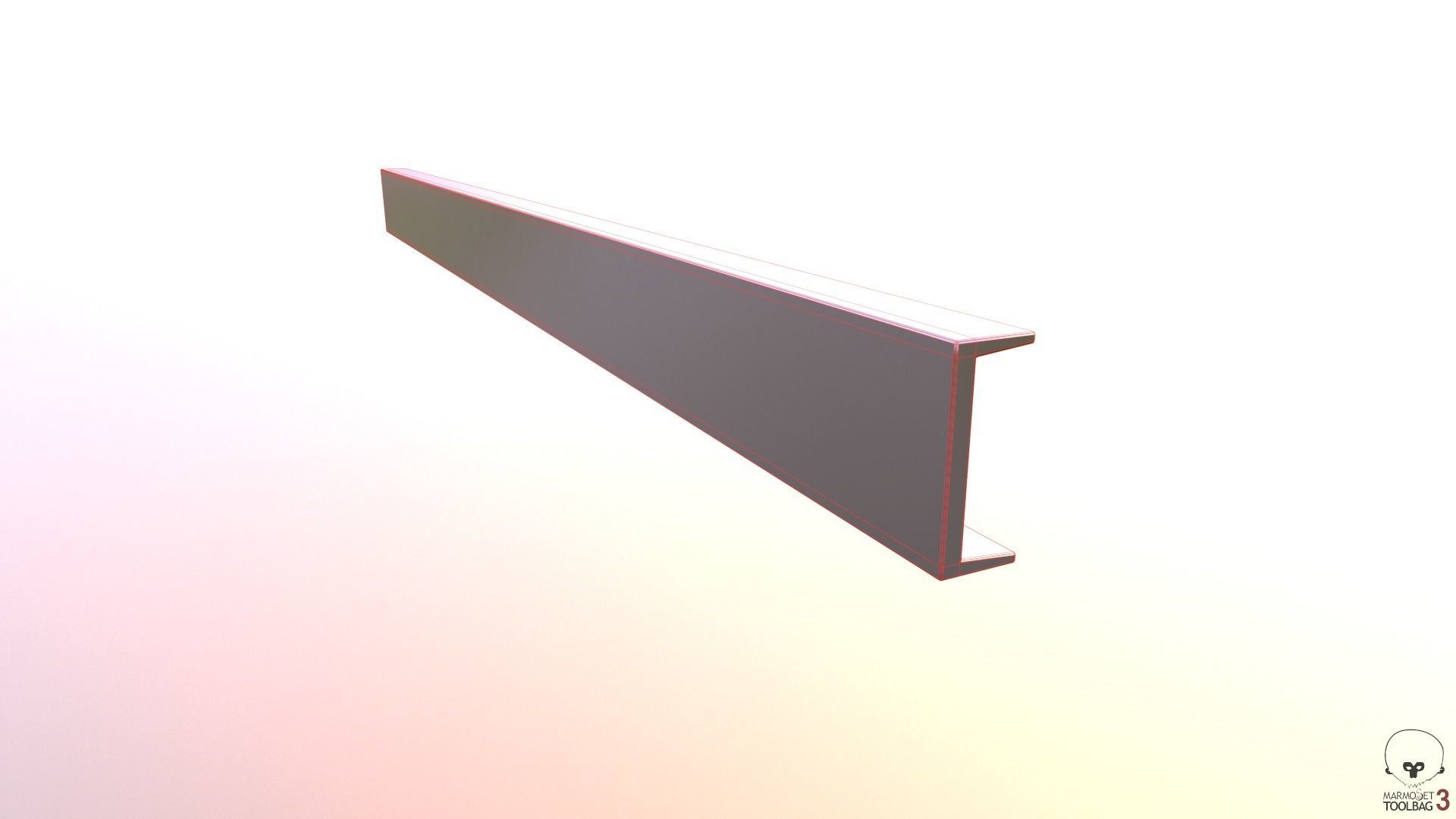 Steel Beams and Pipes Collection Low-poly 3D model_16